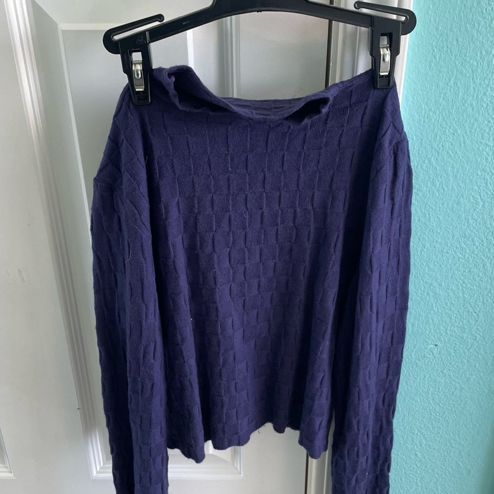 Purple Textured Long Sleeve Sweater